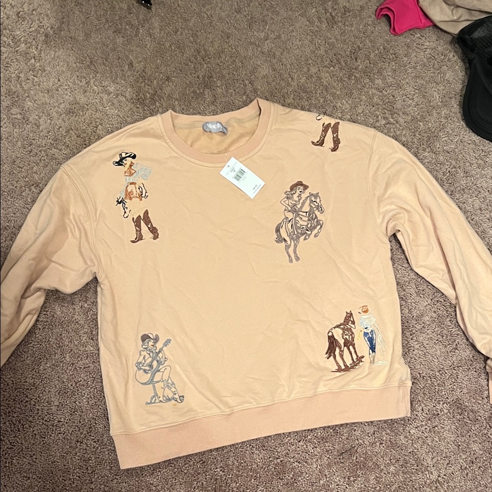 Women's Tan Graphic Sweatshirt
